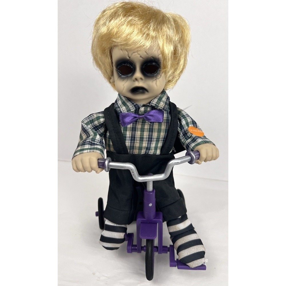Spooky Village Halloween Sound Activated Animated Tricycle Doll